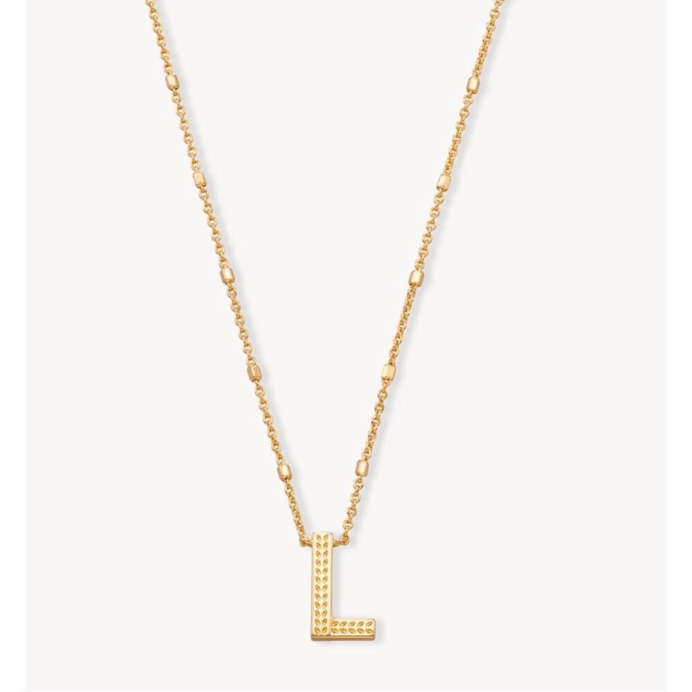 Kendra Scott - NEW “L” Initial L Gold Necklace New In Box Gift Adjustable - Picture 3 of 4